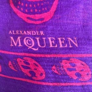 Alexander McQueen biker skull scarf sheer